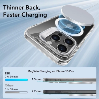 Etui ESR Classic Kickstand Halolock z MagSafe na iPhone 15 Pro - przezroczyste