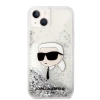 Etui Karl Lagerfeld Glitter Karl's Head na iPhone 14 - srebrne