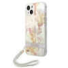 Etui Guess Flower Strap na iPhone 14 - fioletowe