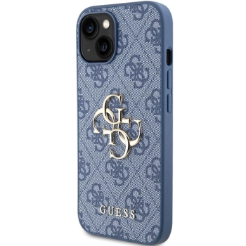Etui Guess 4G Big Metal Logo na iPhone 15 / 14 / 13 - niebieskie