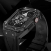 Kingxbar CYF140 2w1 pancerne etui Apple Watch 9, 8, 7 (45 mm) ze stali nierdzewnej z paskiem czarne