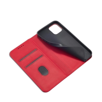 Magnet Fancy Case etui do iPhone 12 Pro Max pokrowiec portfel na karty kartę podstawka czerwony
