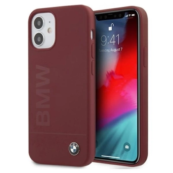 Etui BMW Silicone Signature Logo na iPhone 12 mini - czerwone