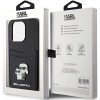 Etui Karl Lagerfeld Saffiano Cardslot Karl&Choupette Metal Pin do iPhone 15 Pro - czarne