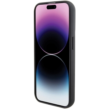Etui Karl Lagerfeld Gripstand Saffiano Choupette Pins na iPhone 14 Pro - czarne