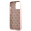 Etui Guess Silicone Script Gold Logo na iPhone 13 Pro Max - jasnoróżowe