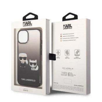Etui Karl Lagerfeld Gradient Ikonik Karl&Choupette na iPhone 14 Plus - czarne