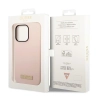 Etui Guess Silicone Logo Plate MagSafe na iPhone 14 Pro Max - różowe