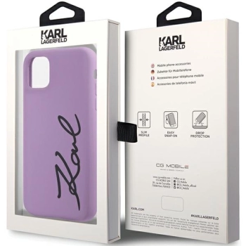 Etui Karl Lagerfeld Silicone Signature na iPhone 11 / Xr - purpurowe