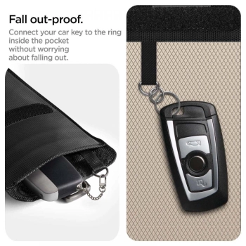Antykradzieżowe etui Spigen Pouch Keyless RFID Signal Blocker - czarne