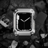 Kingxbar CYF134 2w1 pancerne etui Apple Watch SE, 6, 5, 4 (44 mm) ze stali nierdzewnej z paskiem srebrne