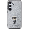 Etui Karl Lagerfeld Fixed Glitter Ikonik Logo Metal Pin na Samsung Galaxy S24+ - srebrne