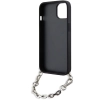 Etui Karl Lagerfeld Saffiano Monogram Chain na iPhone 14 - srebrne