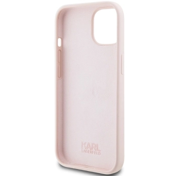 Etui Karl Lagerfeld Silicone Karl Script na iPhone 15 - różowe