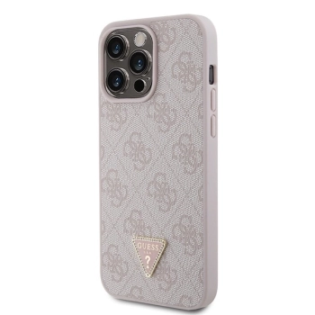 Etui Guess Leather 4G Diamond Triangle do iPhone 15 Pro Max - różowe