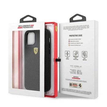 Etui Ferrari On Track Perforated na iPhone 12 Pro Max - czarne
