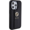 Etui Guess Grip Stand 4G Triangle Strass na iPhone 15 Pro - czarne
