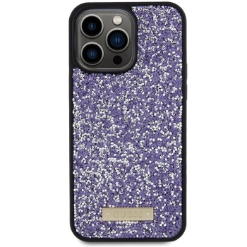 Etui Guess Rhinestone Metal Logo na iPhone 15 Pro Max - różowe
