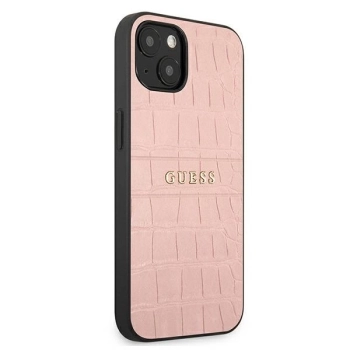 Etui Guess Croco Strap Collection na iPhone 13 mini - różowe