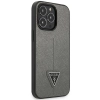 Etui Guess Saffiano Triangle Logo na iPhone 14 Pro Max - srebrne