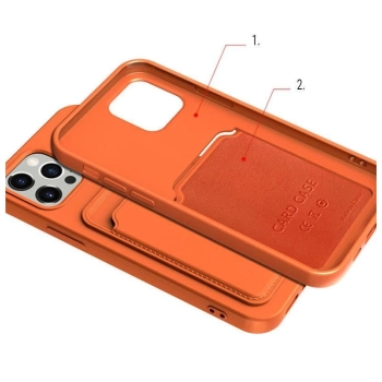 Card Case silikonowe etui portfel z kieszonką na kartę dokumenty do Samsung Galaxy A73 czarny