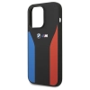 Etui BMW Silicone Blue&Red Stripes M Collection na iPhone 15 Pro Max - czarne