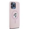 Etui Karl Lagerfeld Silicone Karl&Choupette Ring MagSafe na iPhone 15 Pro Max - różowe