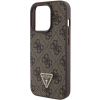 Etui Guess Leather 4G Triangle Strass do iPhone 15 Pro Max - brązowe