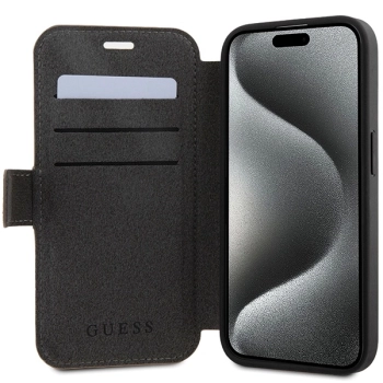 Etui Guess 4G Metal Logo na iPhone 15 / 14 / 13 - brązowe