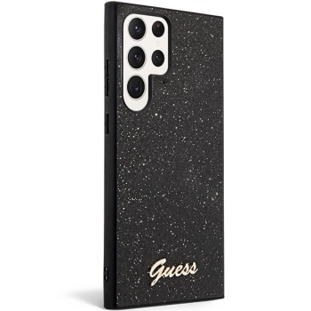 Etui Guess Glitter Script na Samsung Galaxy S23 Ultra - czarne