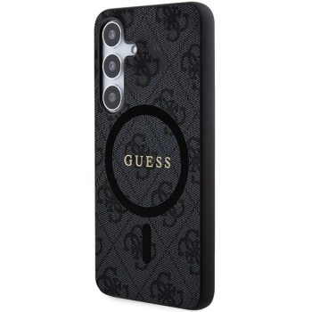 Etui Guess 4G Collection Leather Metal Logo MagSafe na Samsung Galaxy S24+ - czarne