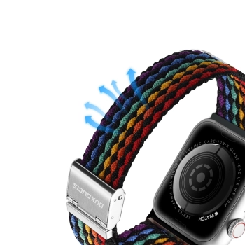 Dux Ducis Strap (Mixture II Version) pasek Apple Watch SE, 9, 8, 7, 6, 5, 4, 3, 2, 1 (41, 40, 38 mm) pleciona opaska bransoleta dark stripes