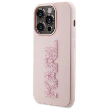 Etui Karl Lagerfeld 3D Rubber Glitter Logo na iPhone 15 Pro Max - różowe