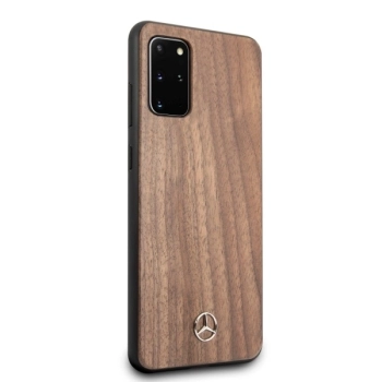 Etui Mercedes Wood Line Walnut na Samsung Galaxy S20+ - brązowe
