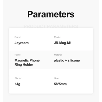 Joyroom pierścień magnetyczny uchwyt do smartfona / tabletu czarny (JR-Mag-M1)