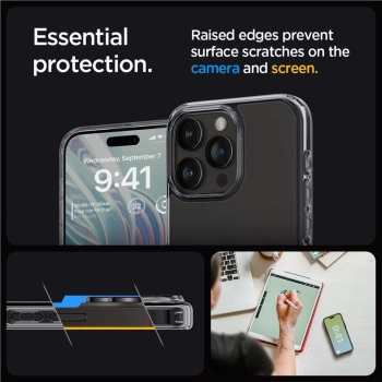 Etui Spigen Ultra Hybrid na iPhone 15 Pro Max - przezroczysto-szare