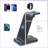 Joyroom 3w1 ładowarka indukcyjna do sprzętu marki Apple - iPhone, Apple Watch, Airpods (do 15W) podstawka stojak czarna (JR-WQN01)