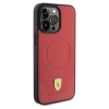 Etui Ferrari Carbon Metal Logo MagSafe na iPhone 15 Pro - czerwone