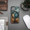 Etui z drewna i żywicy na iPhone 13 Mini MagSafe Bewood Unique Planeta Ziemia - niebiesko-zielone