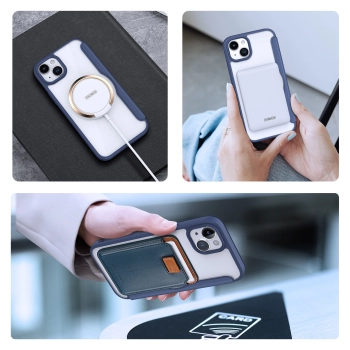 Etui magnetyczne z klapką Dux Ducis Skin X Pro z MagSafe do iPhone 15 - niebieski