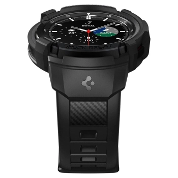 Etui z paskiem Spigen Rugged Armor Pro na Samsung Galaxy Watch 4 Classic 46 mm - czarny mat