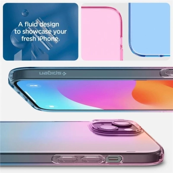 Etui Spigen Liquid Crystal na iPhone 15 - różowo-niebieskie