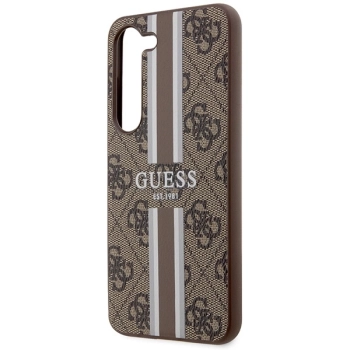Etui Guess 4G Printed Stripes na Samsung Galaxy S23+ - brązowe