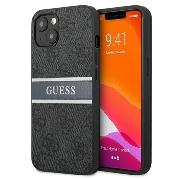 Etui Guess 4G Stripe na iPhone 13 - szare