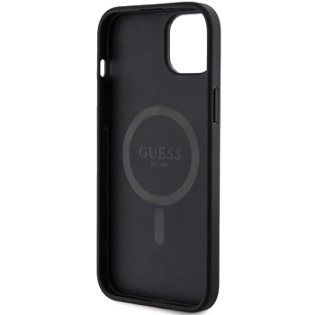 Etui Guess 4G Collection Leather Metal Logo MagSafe na iPhone 15 Plus / 14 Plus - czarne