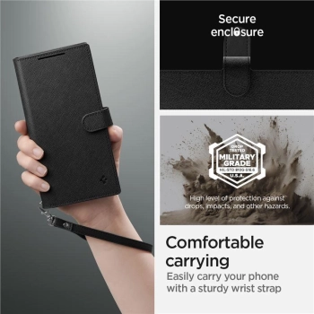 Etui Spigen Wallet S Plus na Samsung Galaxy S24 Ultra - czarne