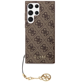 Etui Guess 4G Charms Collection na Samsung Galaxy S23 Ultra - brązowe