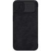 Nillkin Qin Leather Pro Case etui iPhone 14 osłona na aparat kabura pokrowiec obudowa z klapką czarny