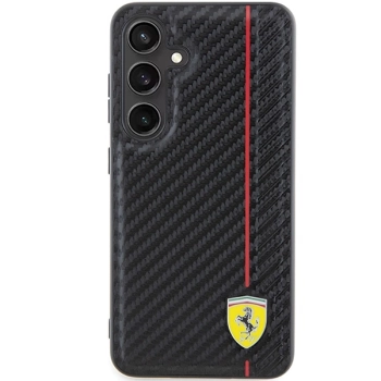 Etui Ferrari Carbon Printed Line na Samsung Galaxy S24 - czarne