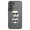 Etui Karl Lagerfeld Saffiano Karl&Choupette Head na Samsung Galaxy S22+ - srebrne